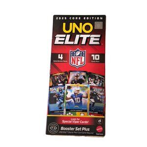 Mattel Uno Elite NFL Booster‎ Set Plus 40 Elite Action Cards, 2025 Core Edition